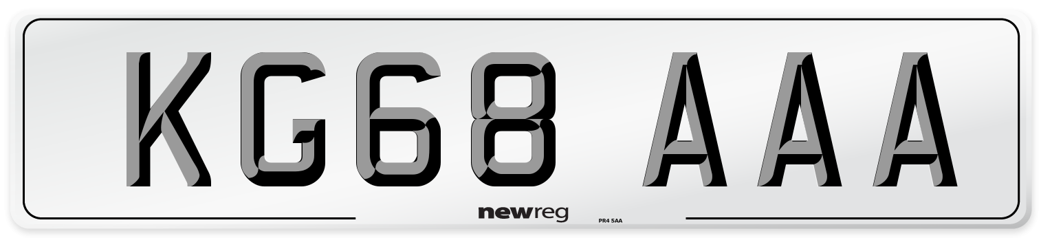 KG68 AAA Number Plate from New Reg